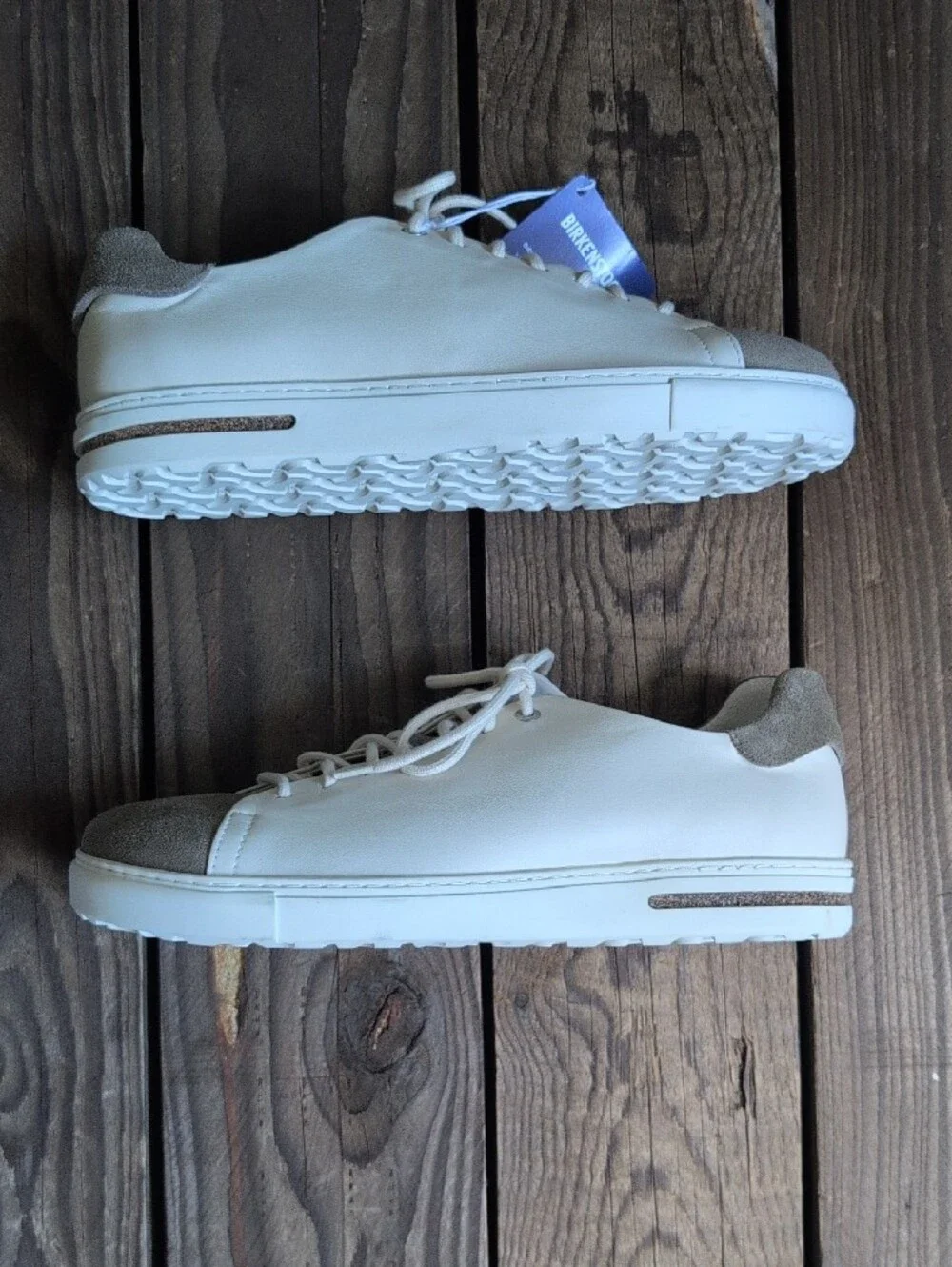 Birkenstock Bend Low Men’s Cream & Taupe Lace-Up Sneakers EU 45/US 12